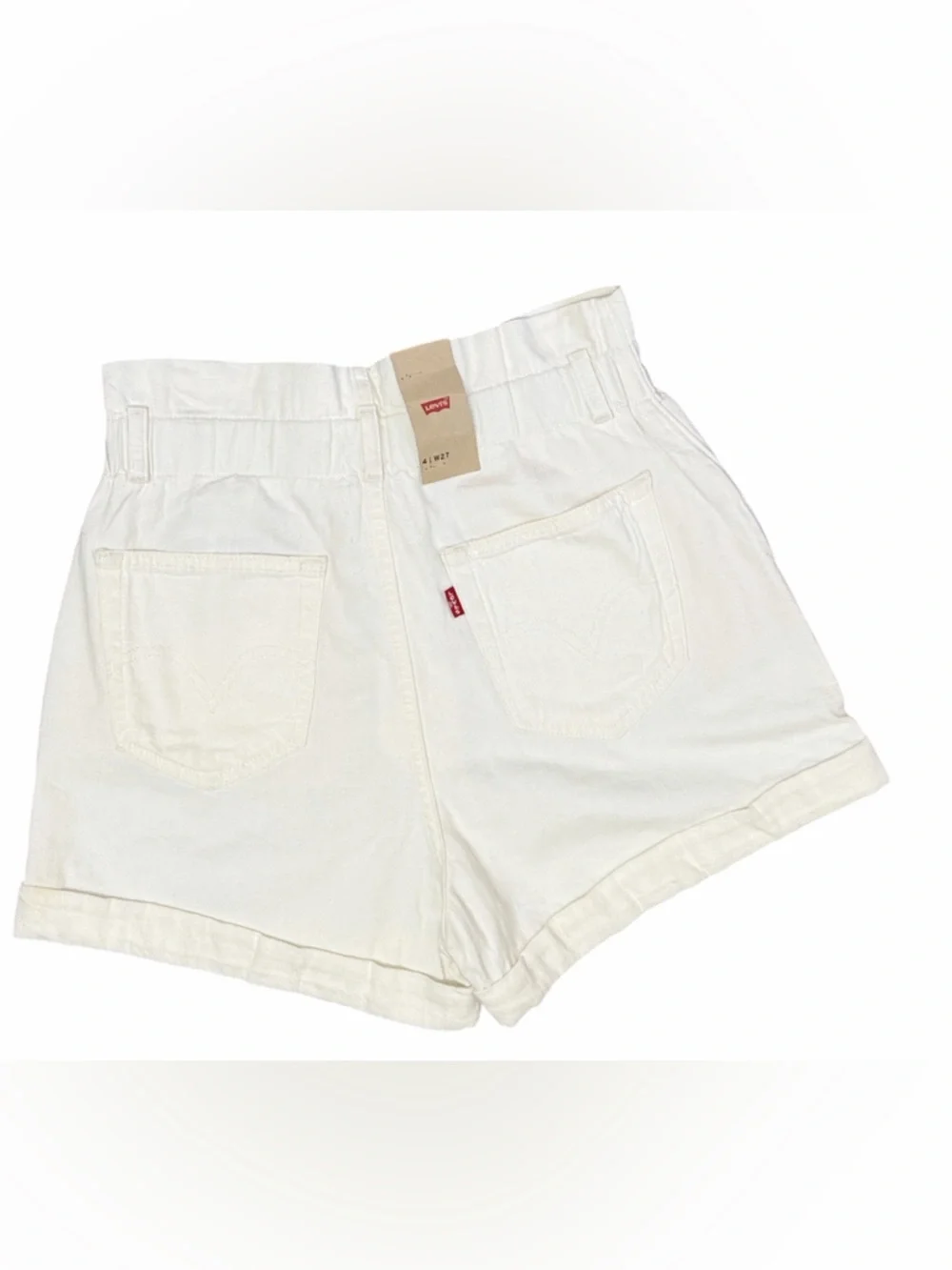 Levi's White High-Waist Paperbag Shorts - Picture 3 of 8